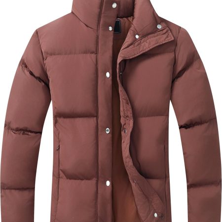 GIMECEN Women's Winter Coat Full-Zip Down Jacket Waterproof Puffer Coat Warm Parkas Long Sleeve Outerwear