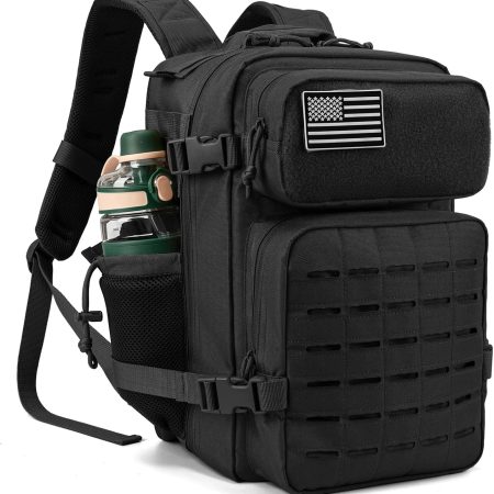QT&QY 25L/35L/45L Military Tactical Backpack For Men Molle Daypack 3 Day Bug Out Bag Hiking Rucksack With Bottle Holder