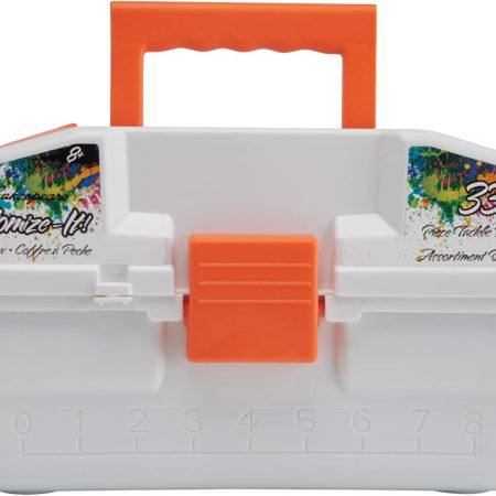 Shakespeare Customize-It Tackle Box, Kids Tackle Box with Tackle, Spill-Proof Tray, Includes 29 Pieces of Assorted Tackle, 3 Sheets of Customize-It Stickers, 2 Practice Casting Plugs, Fishing Journal